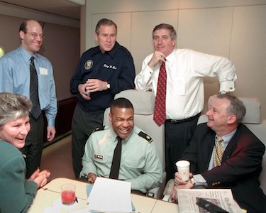 Mark Rosenker and President Bush and staff on AF One